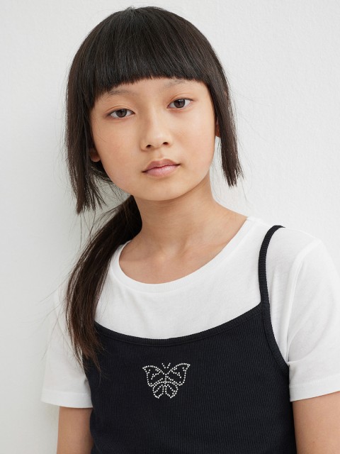 

H&M 2 Piece Black & White Cotton Set
