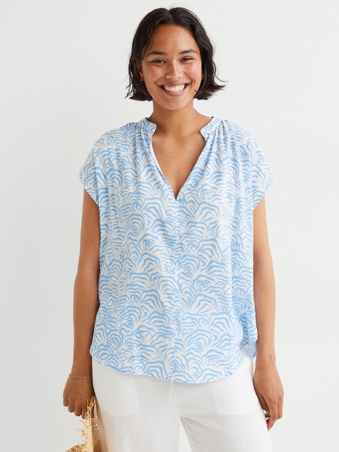 

H&M Blue V-Neck Blouse
