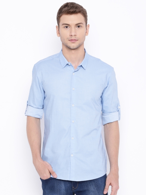 

Voi Jeans Men Blue Slim Fit Solid Casual Shirt