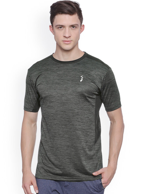 

Campus Sutra Men Charcoal Grey Round Neck Odour-Free Sports T-shirt