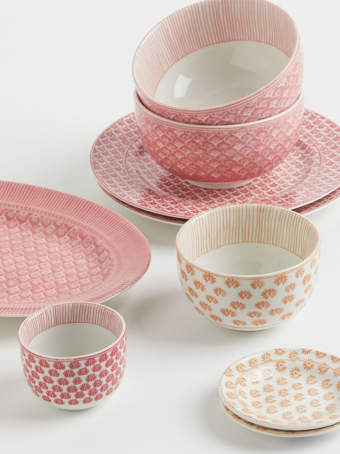 

H&M White & Pink Printed Small Porcelain Bowl