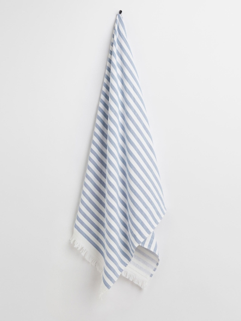 

H&M Blue & White Cotton Striped Beach Towel