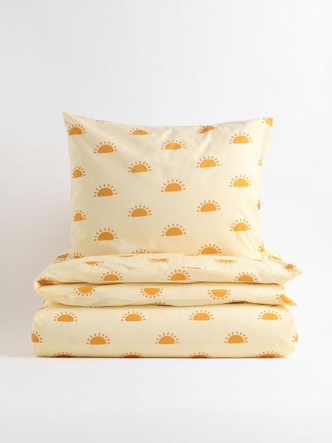 

H&M Yellow Patterned Single Duvet Cover Set