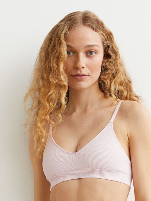 

H&M Pink Solid Non Wired Full Coverage Seamless Padded Bra 1046110007