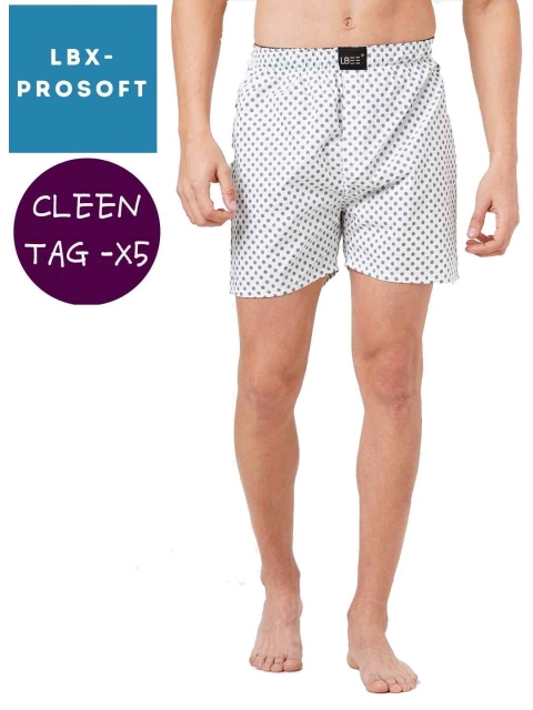

LBEE Men White Printed Anti Bacterial Cotton Boxers MCLB00725CT_M