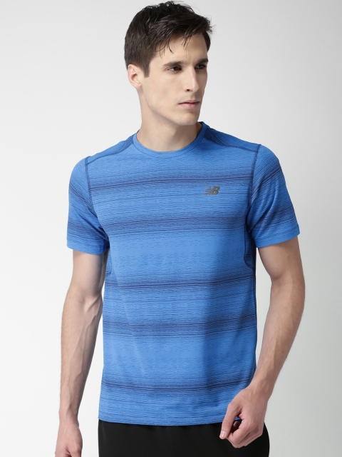 

New Balance Men Blue Printed Round Neck T-shirt