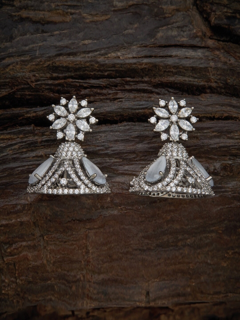 

Kushal's Fashion Jewellery Grey Dome Shaped Studs Earrings