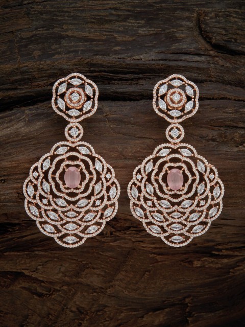 

Kushal's Fashion Jewellery Pink Floral Drop Earrings