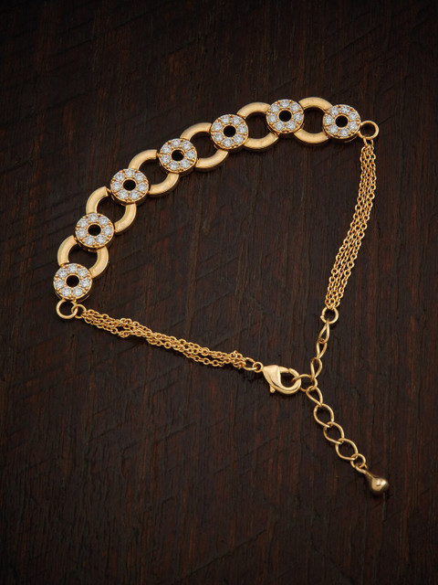 

Kushal's Fashion Jewellery Women Gold-Plated & White Cubic Zirconia Wraparound Bracelet