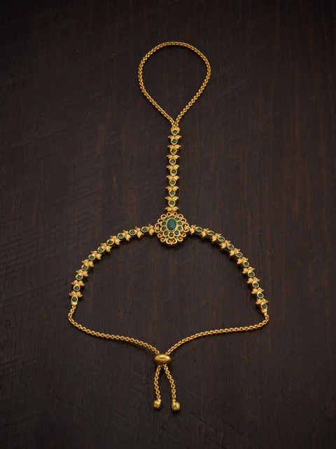 

Kushal's Fashion Jewellery Women Gold-Plated & Green Antique Ring Bracelet