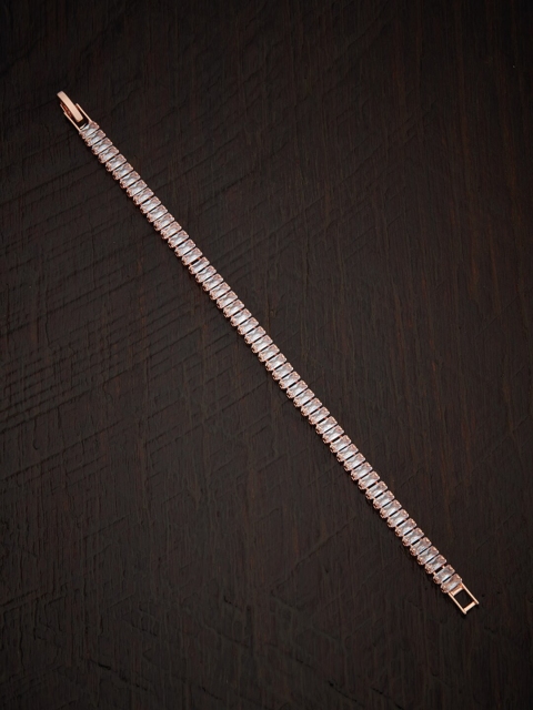 

Kushal's Fashion Jewellery Women Rose Gold Plated & White Cubic Zirconia Bracelet