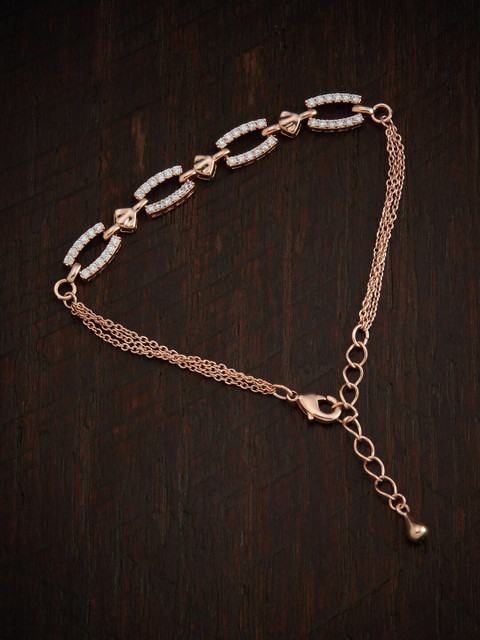 

Kushal's Fashion Jewellery Women Rose Gold Plated & White Cubic Zirconia Bracelet