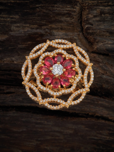 

Kushal's Fashion Jewellery Gold Plated Red Finger Ring