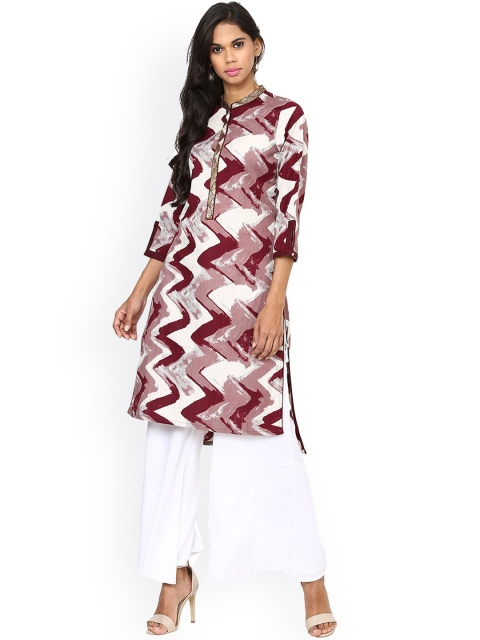 

Lakshita Women Maroon Geometric Dyed Kurta