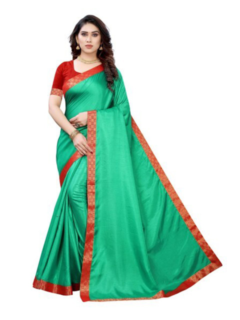 

Yashika Teal & Red Silk Blend Saree