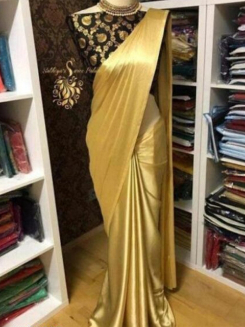 

Yashika Black & Gold-Toned Embroidered Silk Blend Saree