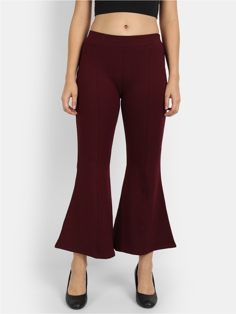 

Next One Women Purple Solid Skinny-Fit High-Rise Bootcut Jeggings