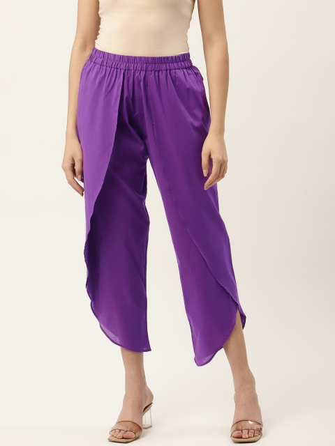 

FABNEST Women Purple Cropped Trousers