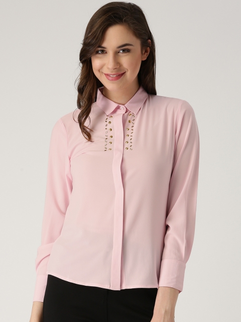 

Marie Claire Women Pink Solid Comfort Fit Casual Shirt