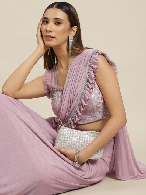 

Grancy Lavender Sequinned Ready to Wear Saree
