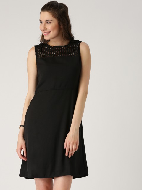 

Marie Claire Women Black Solid Fit & Flare Dress