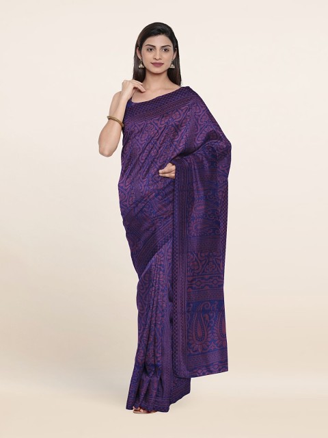 

Pothys Purple Paisley Printed Saree