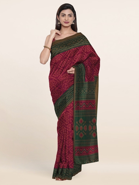 

Pothys Purple & Green Ethnic Motifs Saree