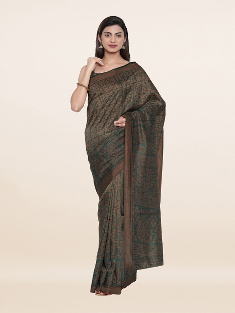 

Pothys Green & Brown Woven Design Cotton Blend Saree