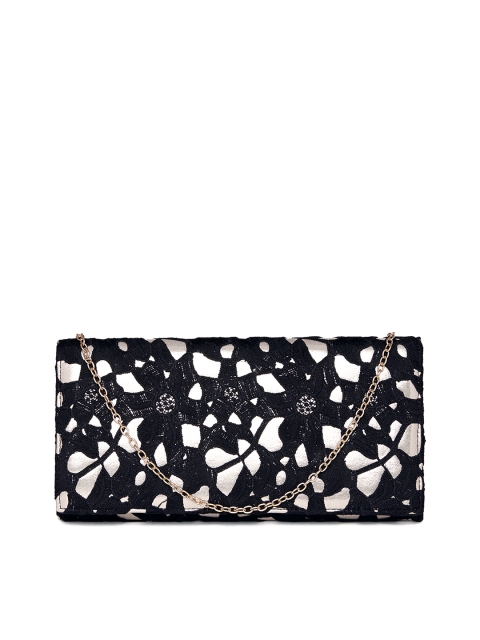 

Kazo Black Self-Design Box Clutch