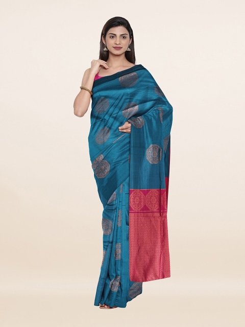 

Pothys Blue & Red Floral Woven Design Zari Saree