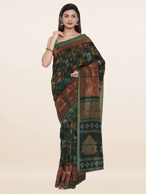 

Pothys Green & Red Ethnic Motifs Printed Cotton Blend Saree