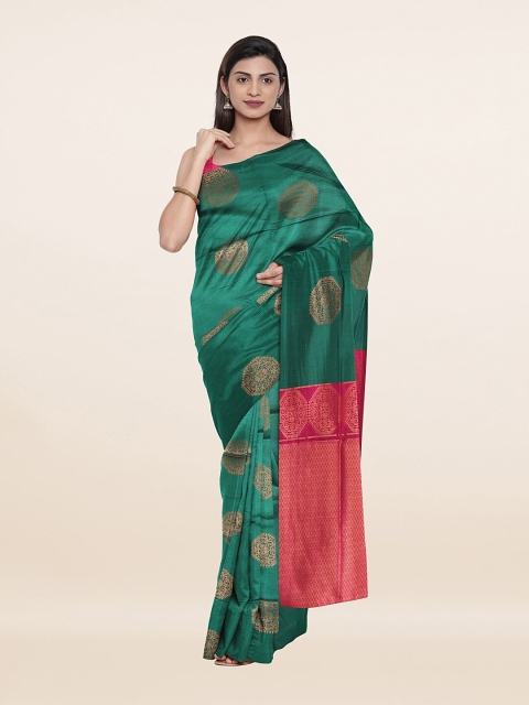 

Pothys Green & Orange Woven Design Saree