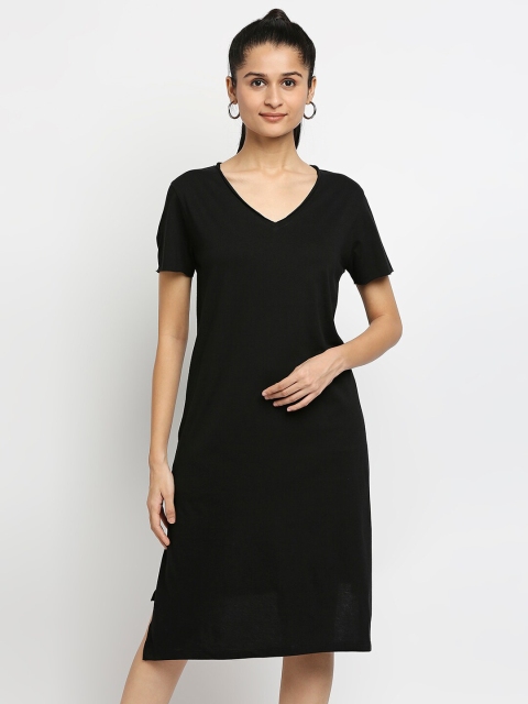 

effy Black Organic Cotton A-Line Dress
