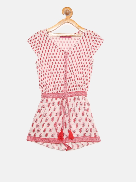 

Biba Girls Pink & White Paisley Print Playsuit
