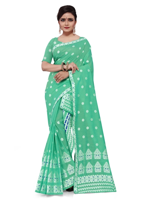 

Skirans Sea Green Ethnic Motifs Assamese Mekhela Chador Saree