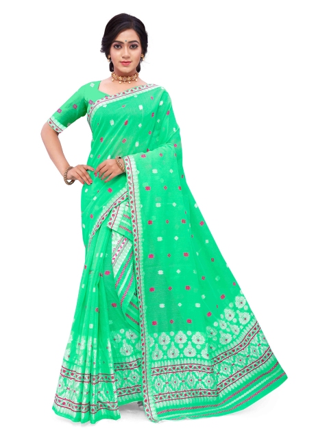 

Skirans Sea Green Woven Design Assamese Mekhela Chador Saree