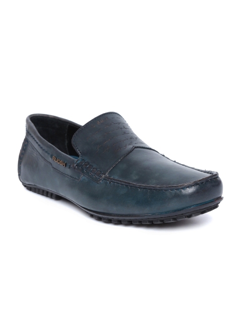 

Ruosh Men Navy Blue Leather Driving Shoes