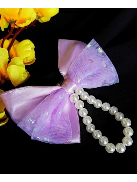 

ANNA CREATIONS Women Blue & Purple Set of 4 Beaded Ponytail Holders