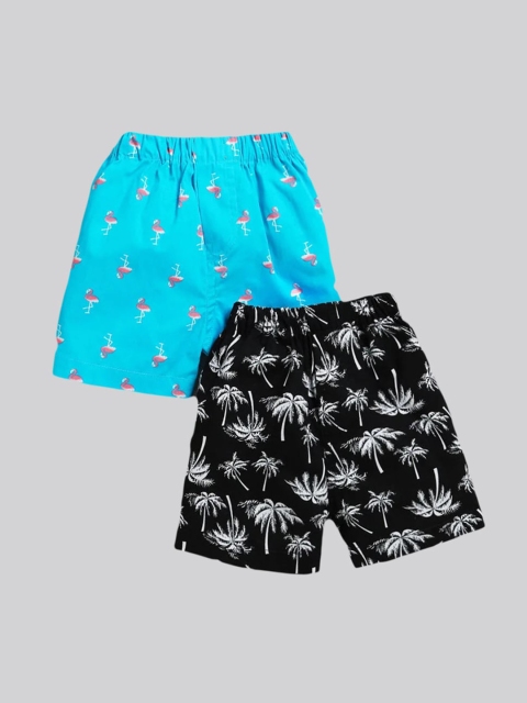 

The Magic Wand Boys Blue & Black Printed Pure Cotton Shorts Pack Of 2