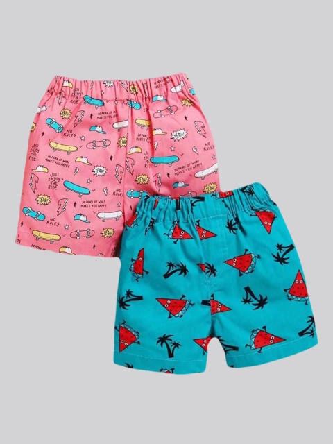 

The Magic Wand Boys Pink Conversational Printed Shorts