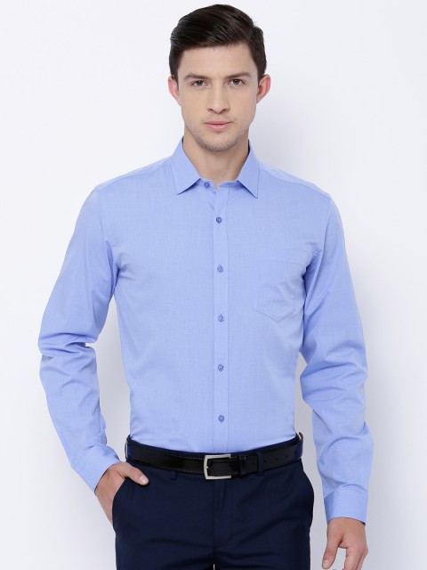 

Black coffee Men Blue Slim Fit Solid Formal Shirt