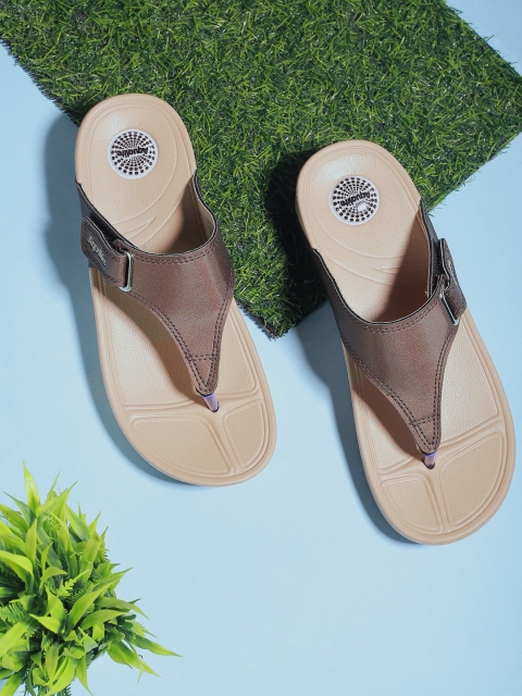 

Aqualite Women Brown Colourblocked Open Toe Flats