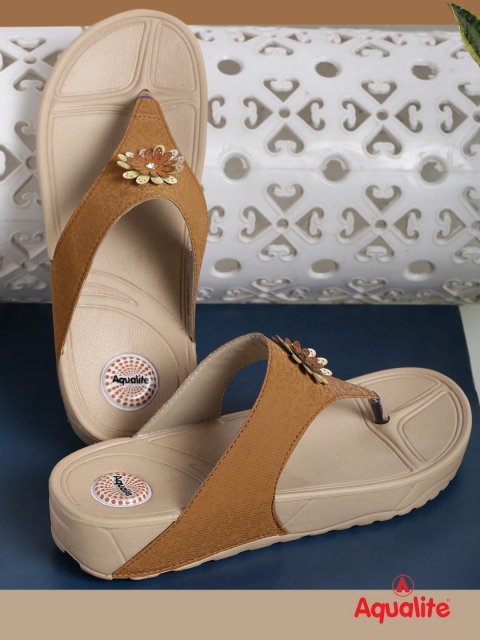 

Aqualite Women Tan Open Toe Flats