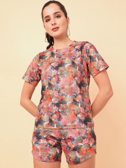 

J Turritopsis Red Printed Top & Short Co-Ords Set
