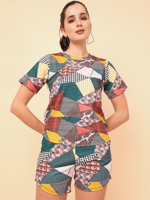 

J Turritopsis Women Multicoloured Printed Co-ords, Multi