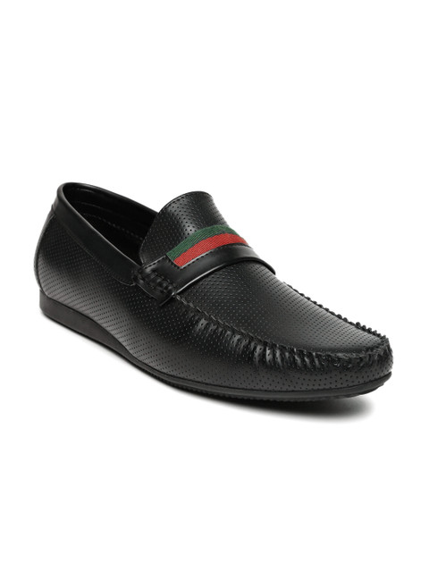 

San Frissco Men Black Perforated Loafers