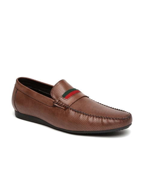 

San Frissco Men Brown Perforated Loafers