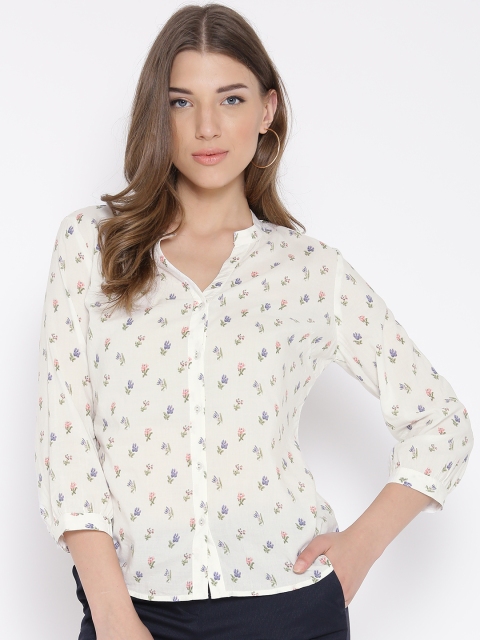 

Wills Lifestyle Women White Printed Casual Shirt