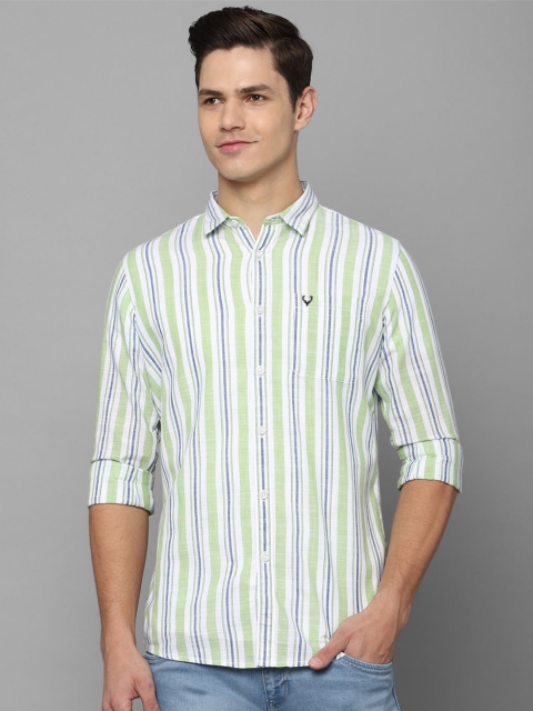 

Allen Solly Sport Men Green Vertical Striped Casual Shirt