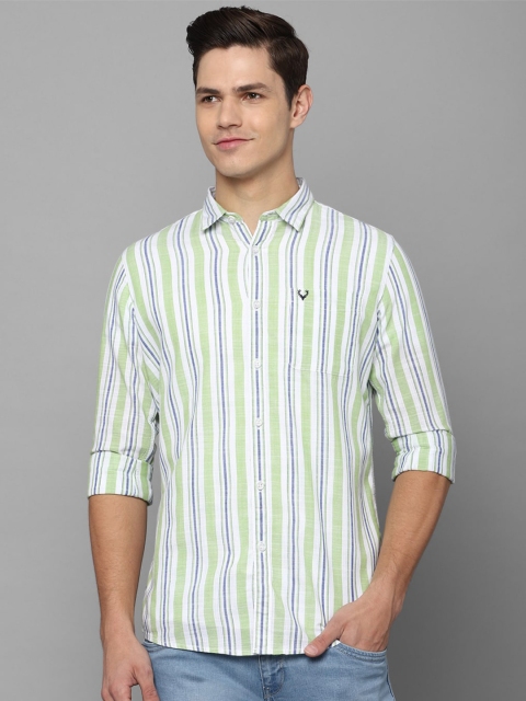 

Allen Solly Sport Men White & Green Striped Casual Shirt